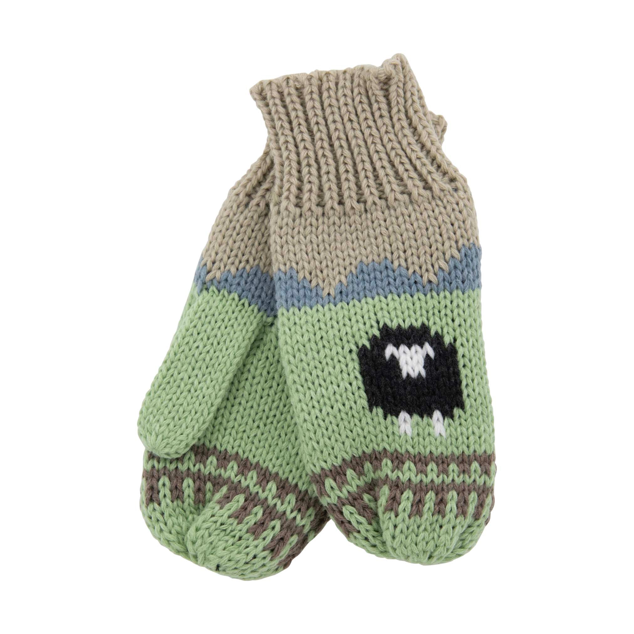 Aran Knitted Sheep Mittens