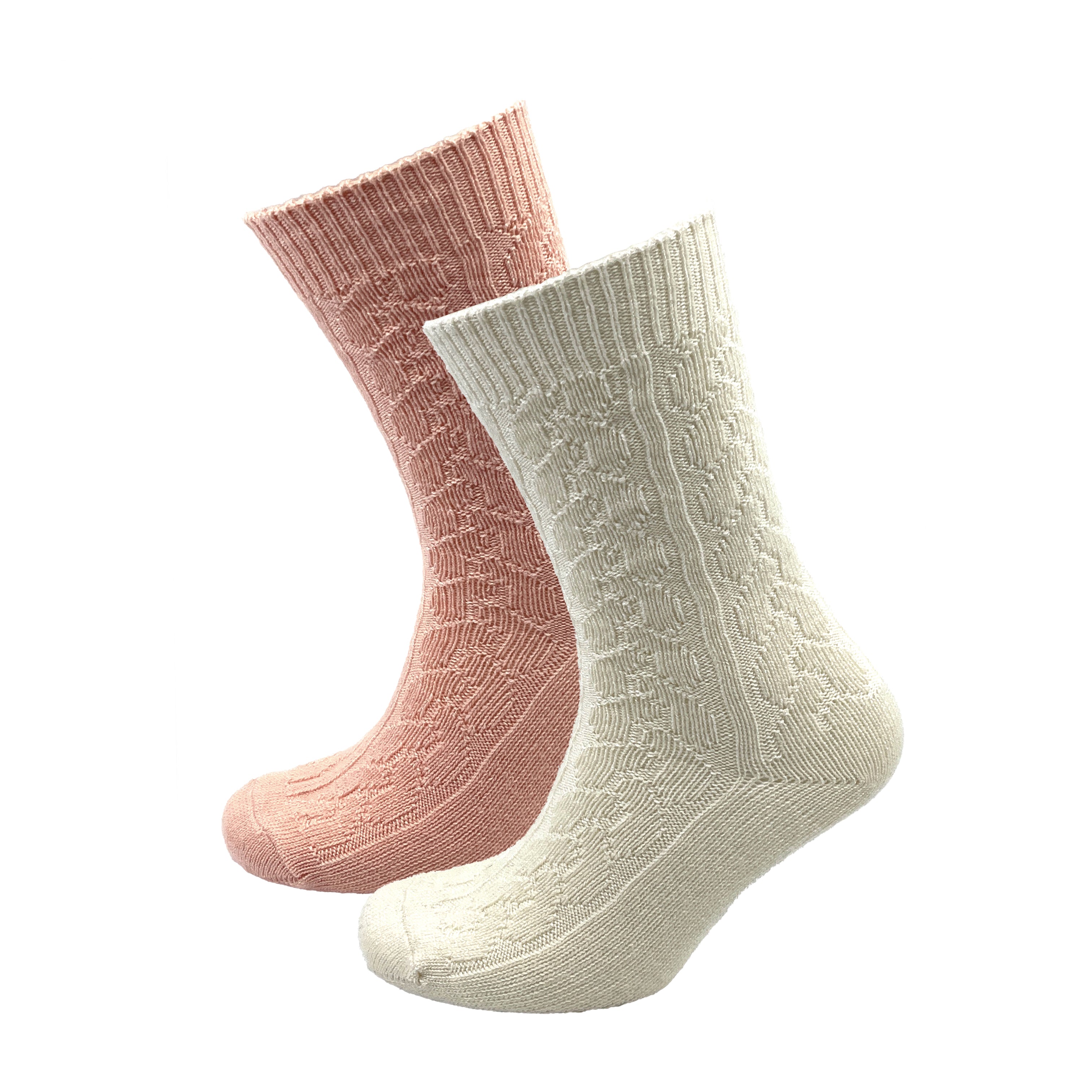 Aran Cable Cashmere Blend Socks 2 Pack