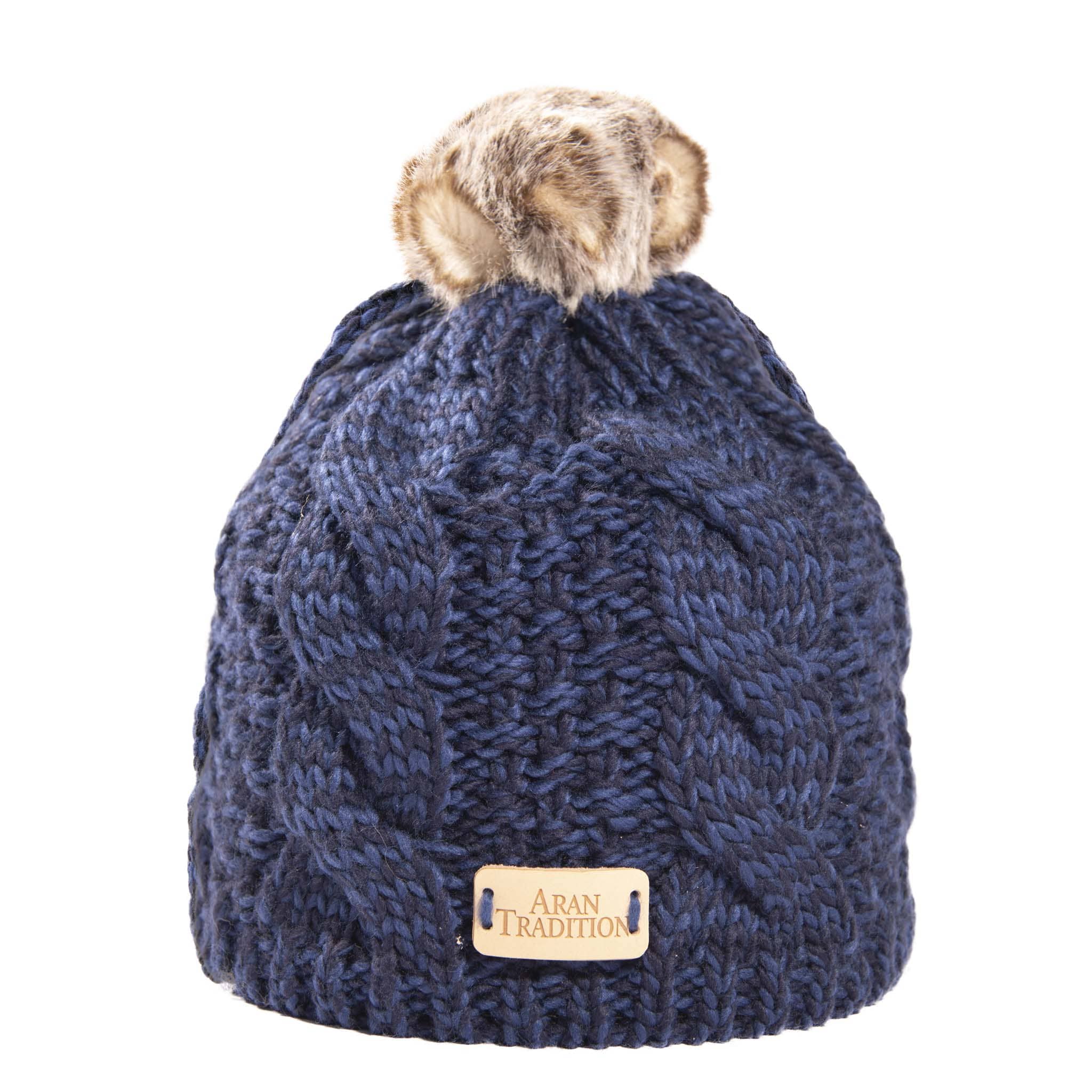 Shop the Stylish Aran Cable Tammy Hat with Faux Fur Trim