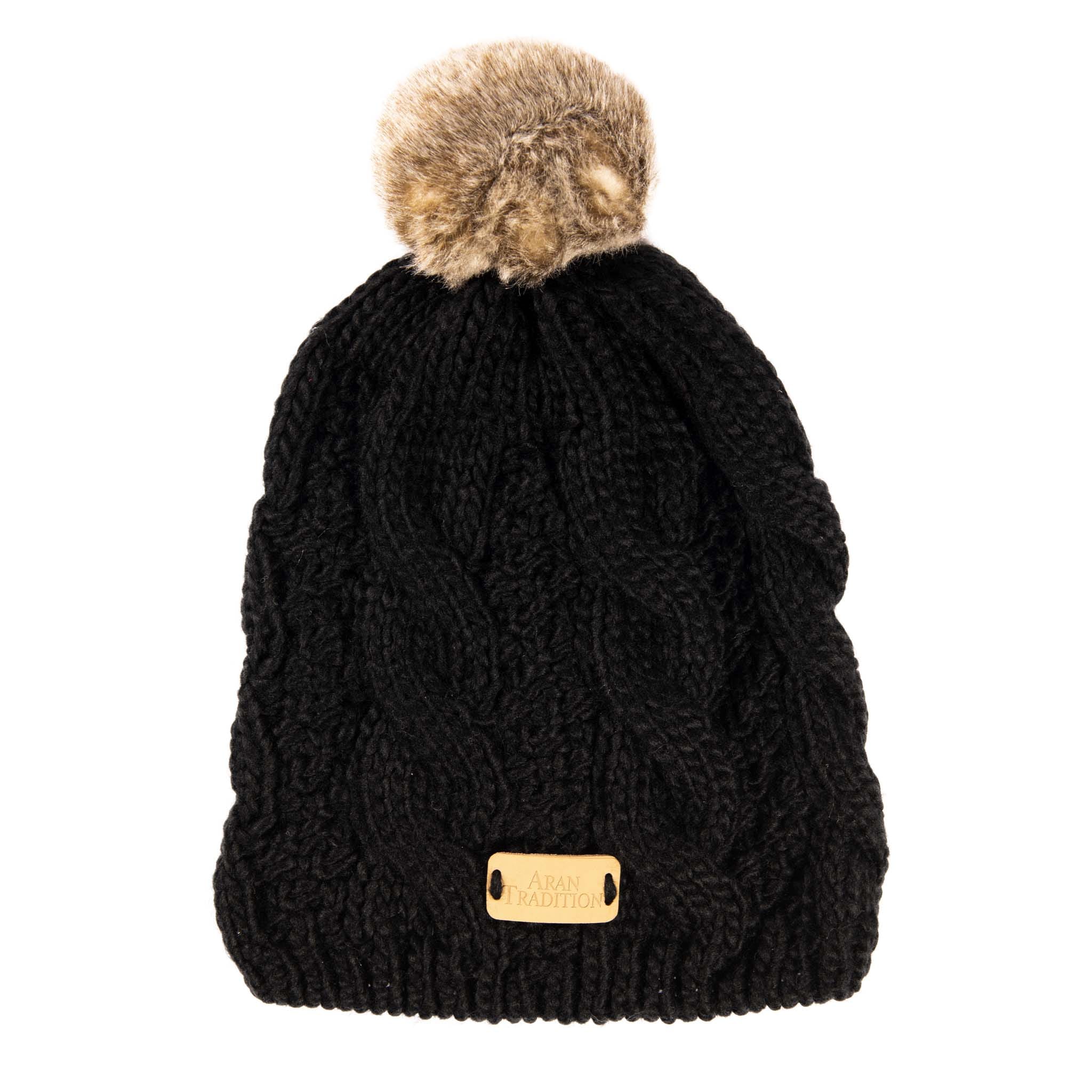 Shop the Stylish Aran Cable Tammy Hat with Faux Fur Trim