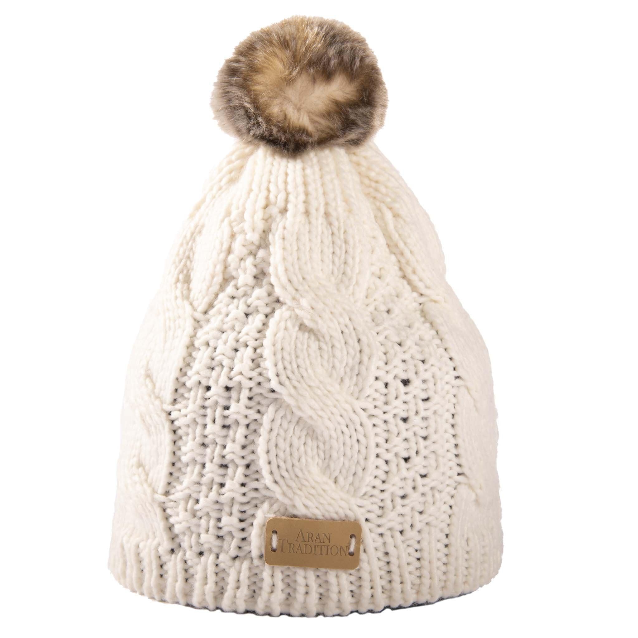 Shop the Stylish Aran Cable Tammy Hat with Faux Fur Trim