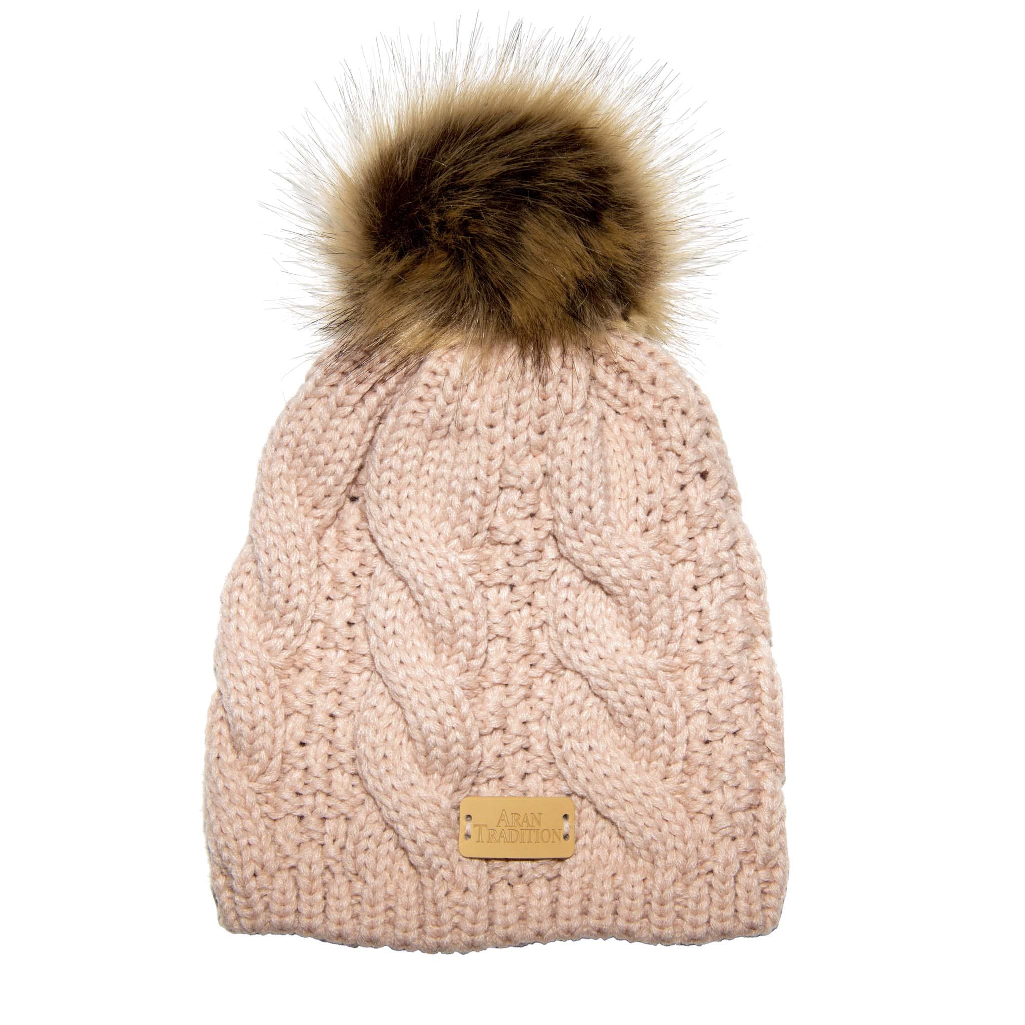 Shop the Stylish Aran Cable Tammy Hat with Faux Fur Trim