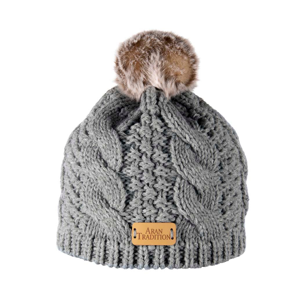 Shop the Stylish Aran Cable Tammy Hat with Faux Fur Trim