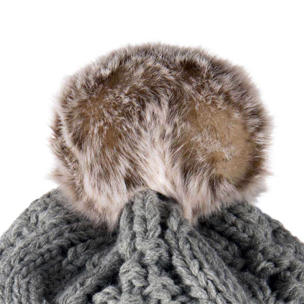 Shop the Stylish Aran Cable Tammy Hat with Faux Fur Trim