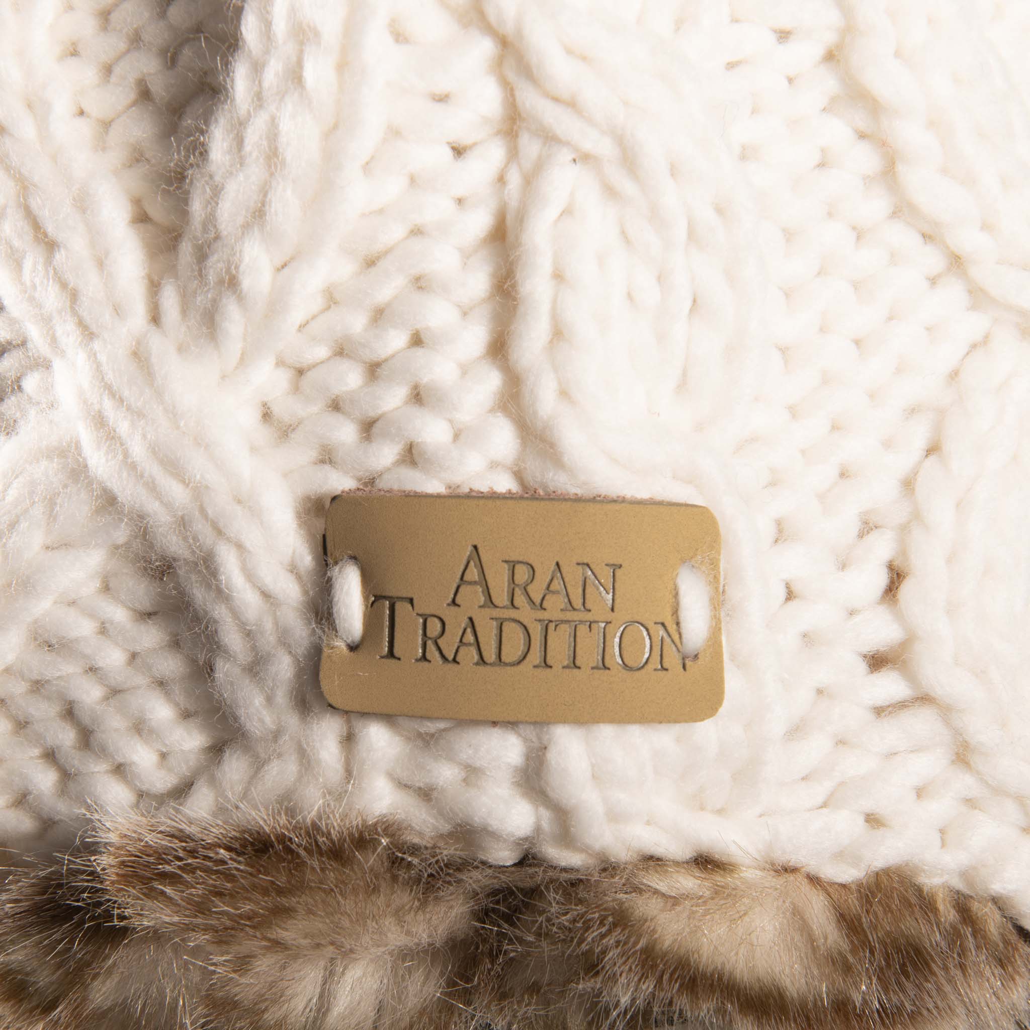 Aran Cable Trapper Hat | Chunky Knit Design | Faux Fur Lined