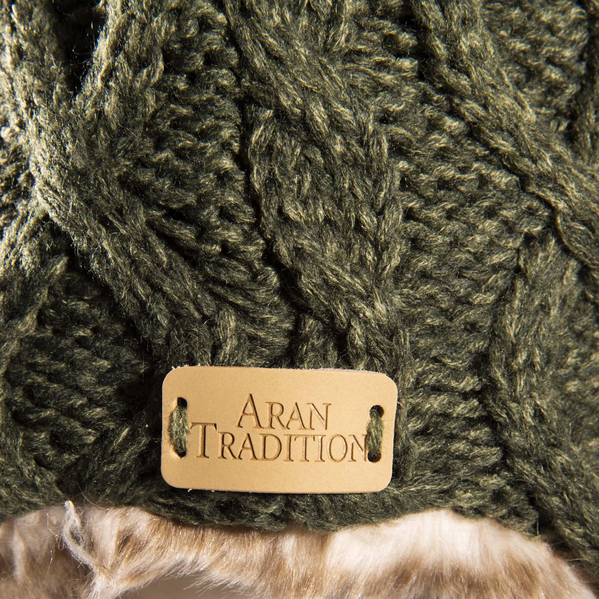 Aran Cable Trapper Hat | Chunky Knit Design | Faux Fur Lined