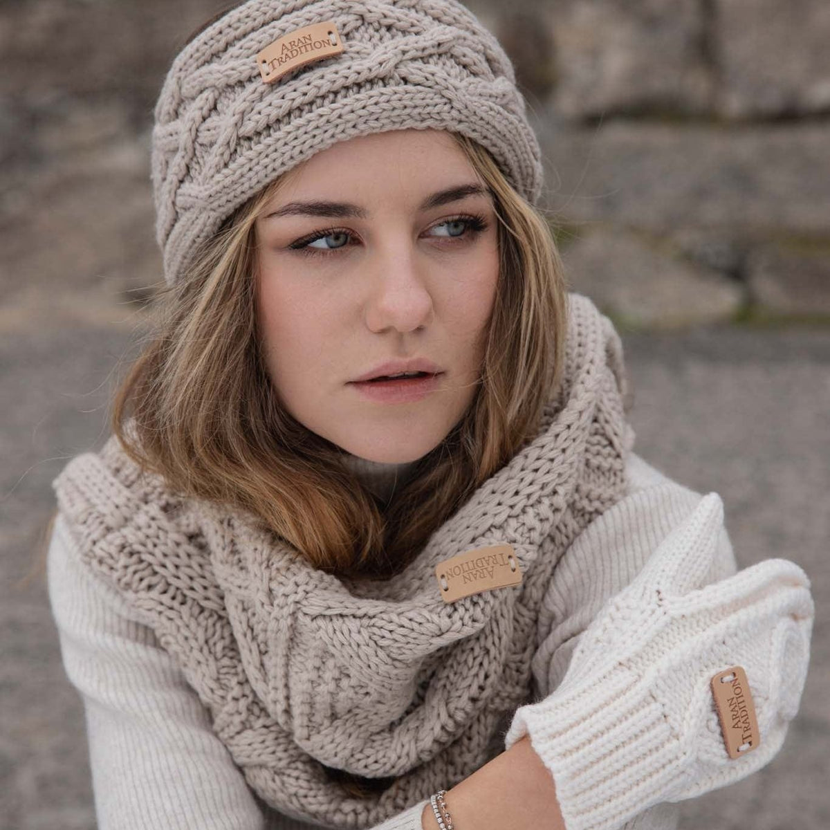 Aran Hat Ladies Knitted Hat With Peak Erin Peak Cable Knit Hat Red