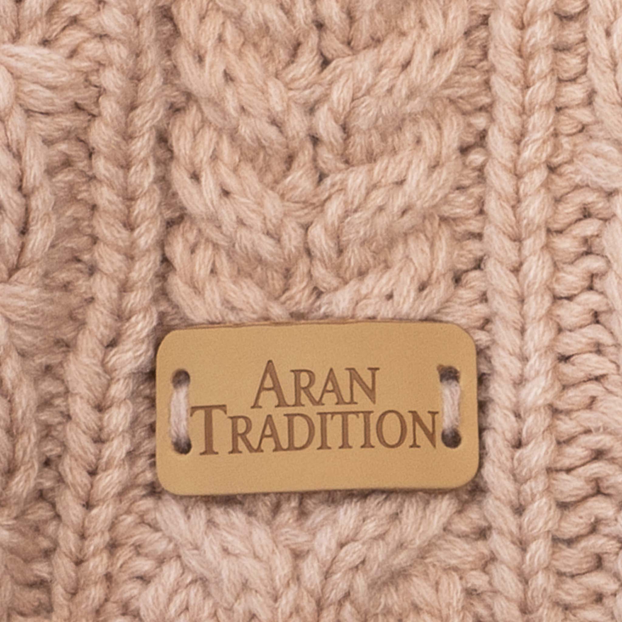 Blush pink Button Wrap Scarf close up label
