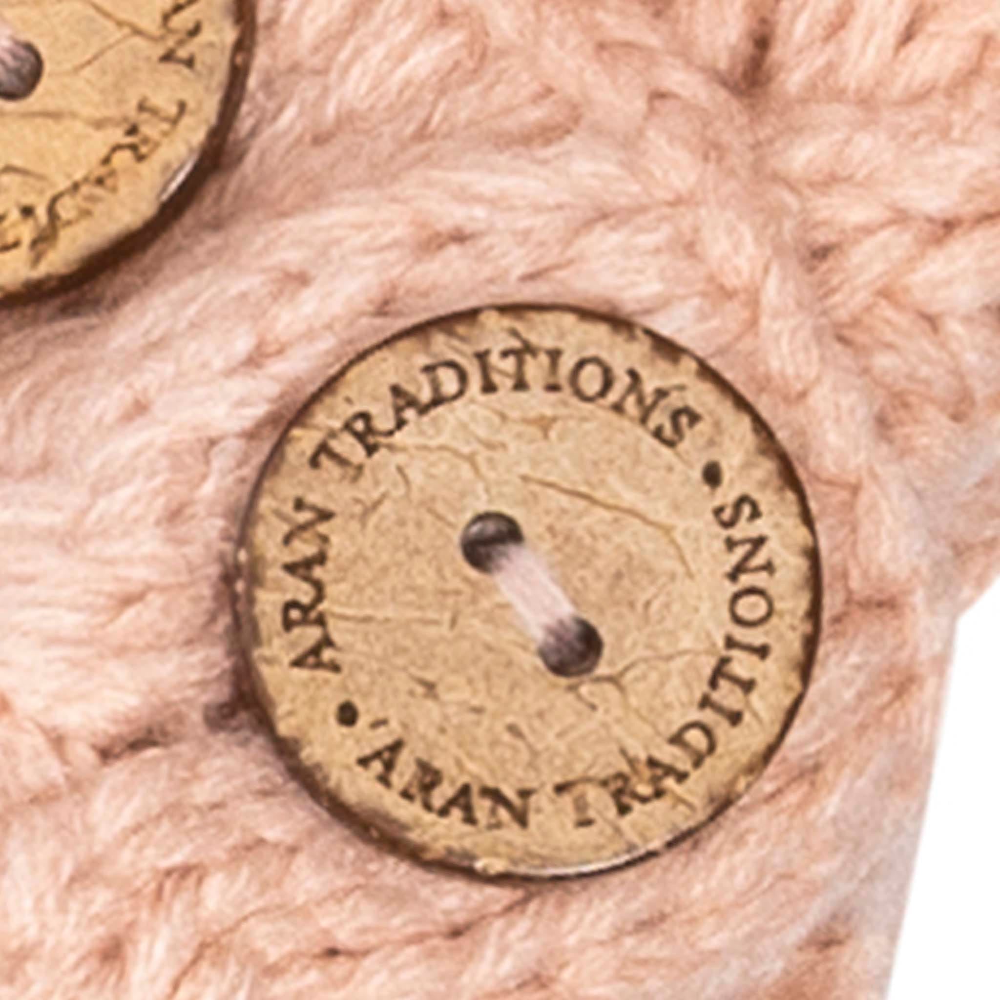 Blush pink Button Wrap Scarf close up button