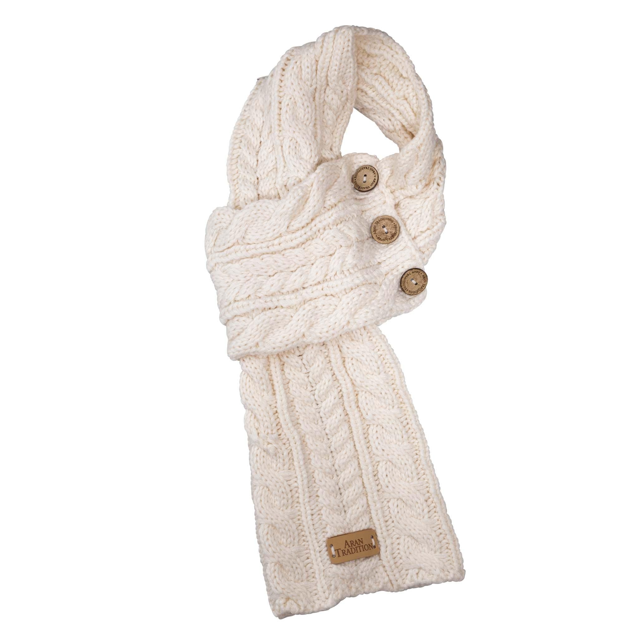 Cream Button Wrap Scarf