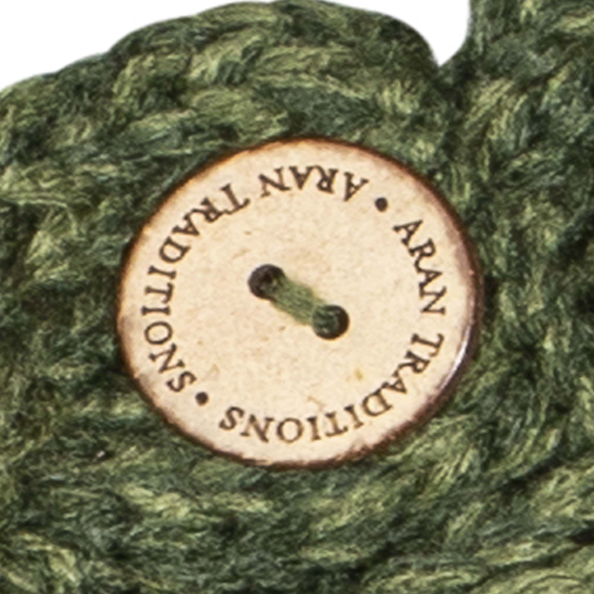 Dark Green Button Wrap Scarf Close up