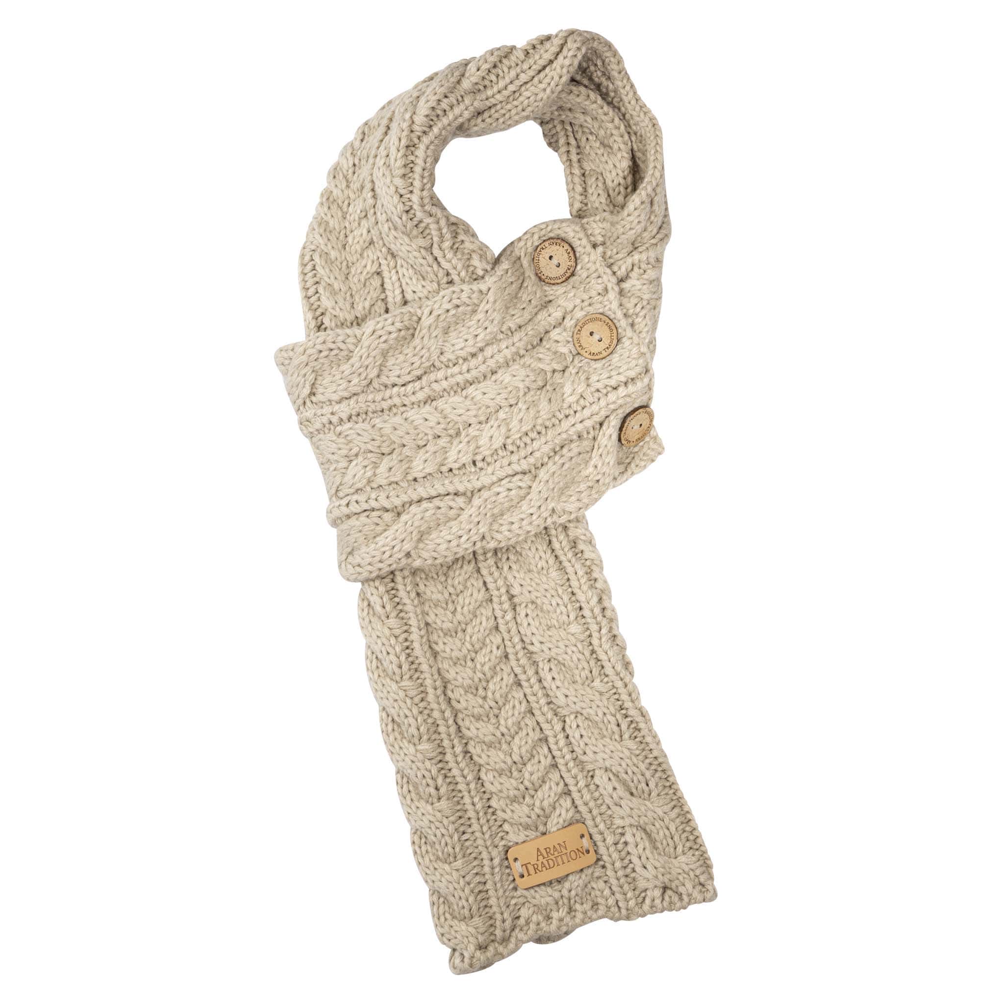 Oatmeal Button Wrap Scarf
