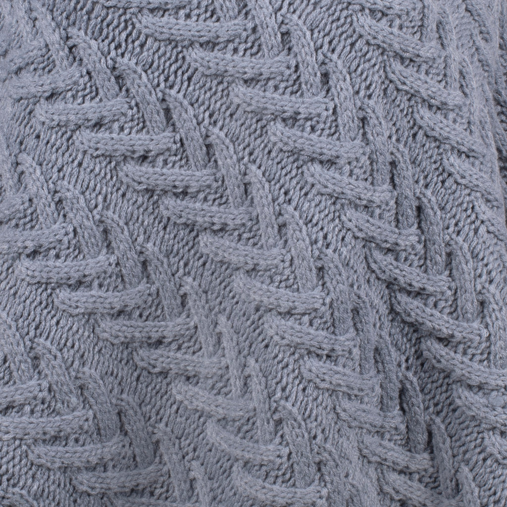 Aran Cable Knit Button Poncho | Chunky Aran Cable Design