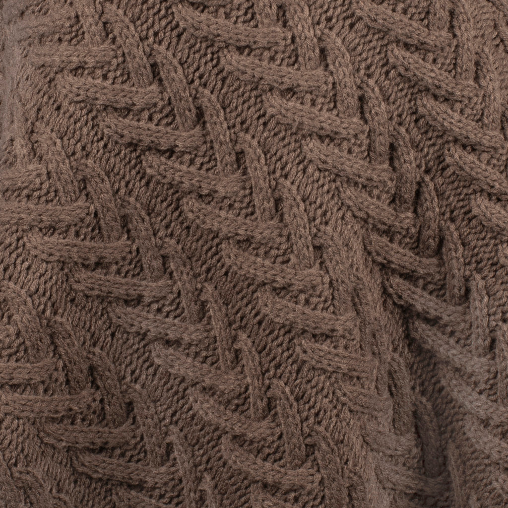 Aran Cable Knit Button Poncho | Chunky Aran Cable Design