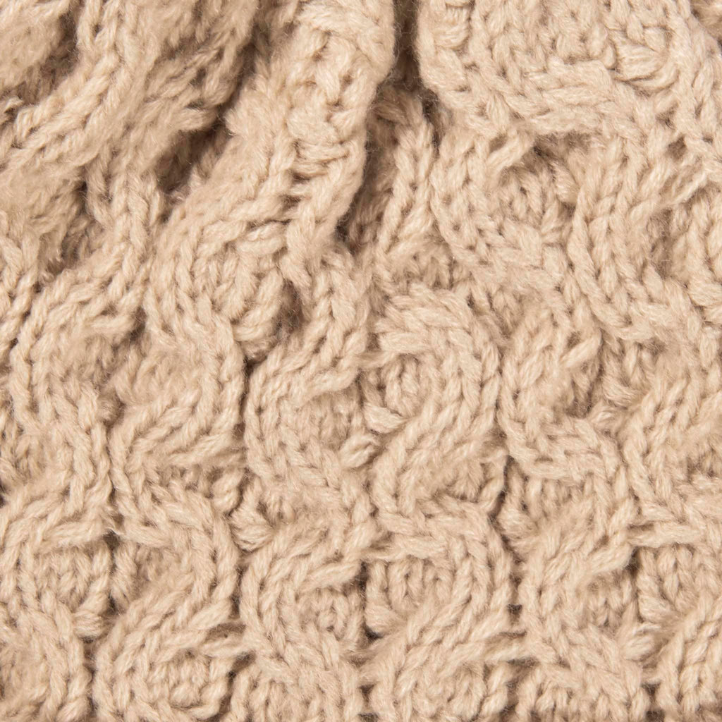Aran Cable Knit Beanie Hat | Traditional Honeycomb Design