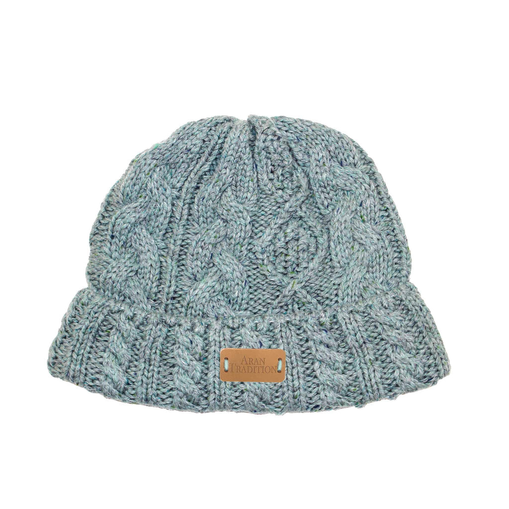 Experience Cozy Elegance with Aran Donegal Cable Turn up Beanie Hat