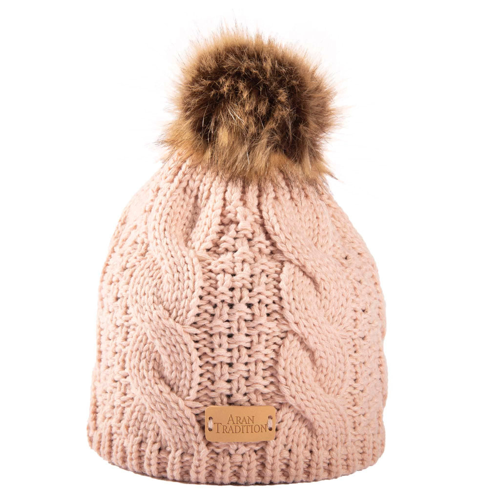 Shop the Stylish Aran Cable Tammy Hat with Faux Fur Trim