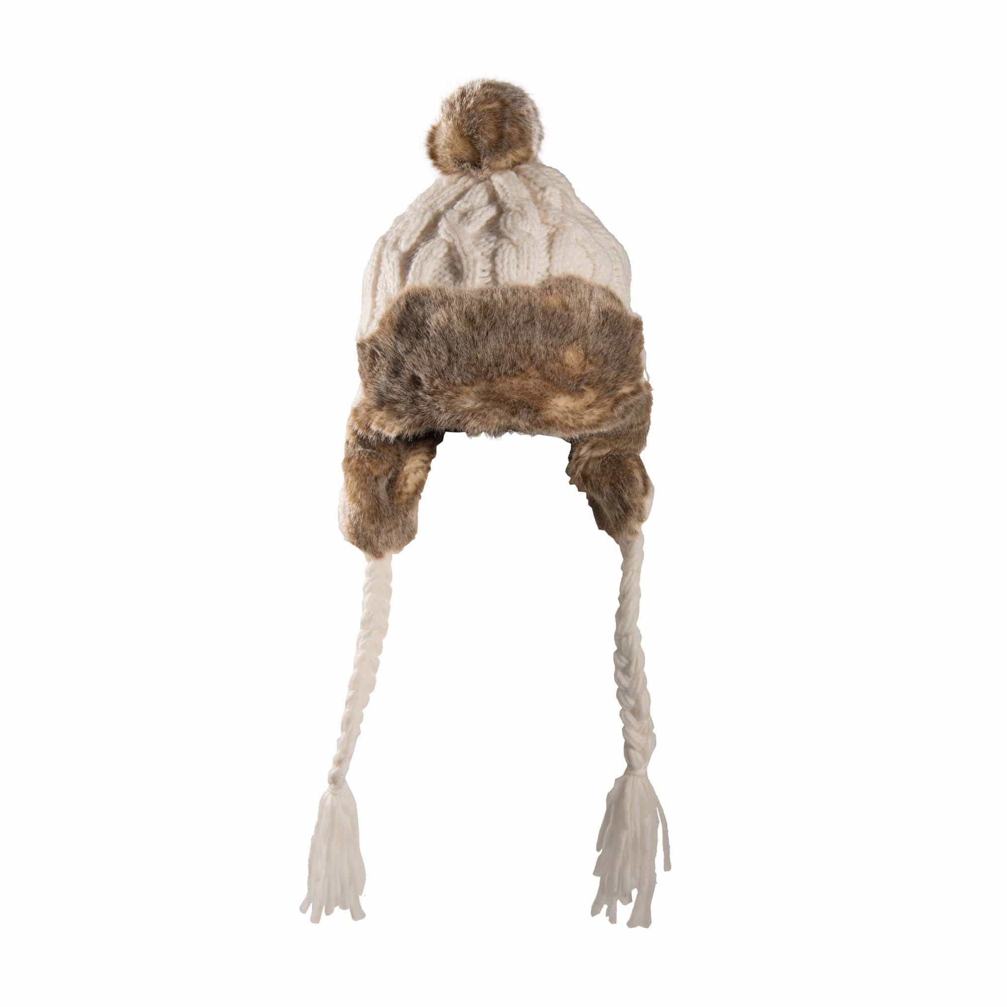 Aran Cable Trapper Hat | Chunky Knit Design | Faux Fur Lined