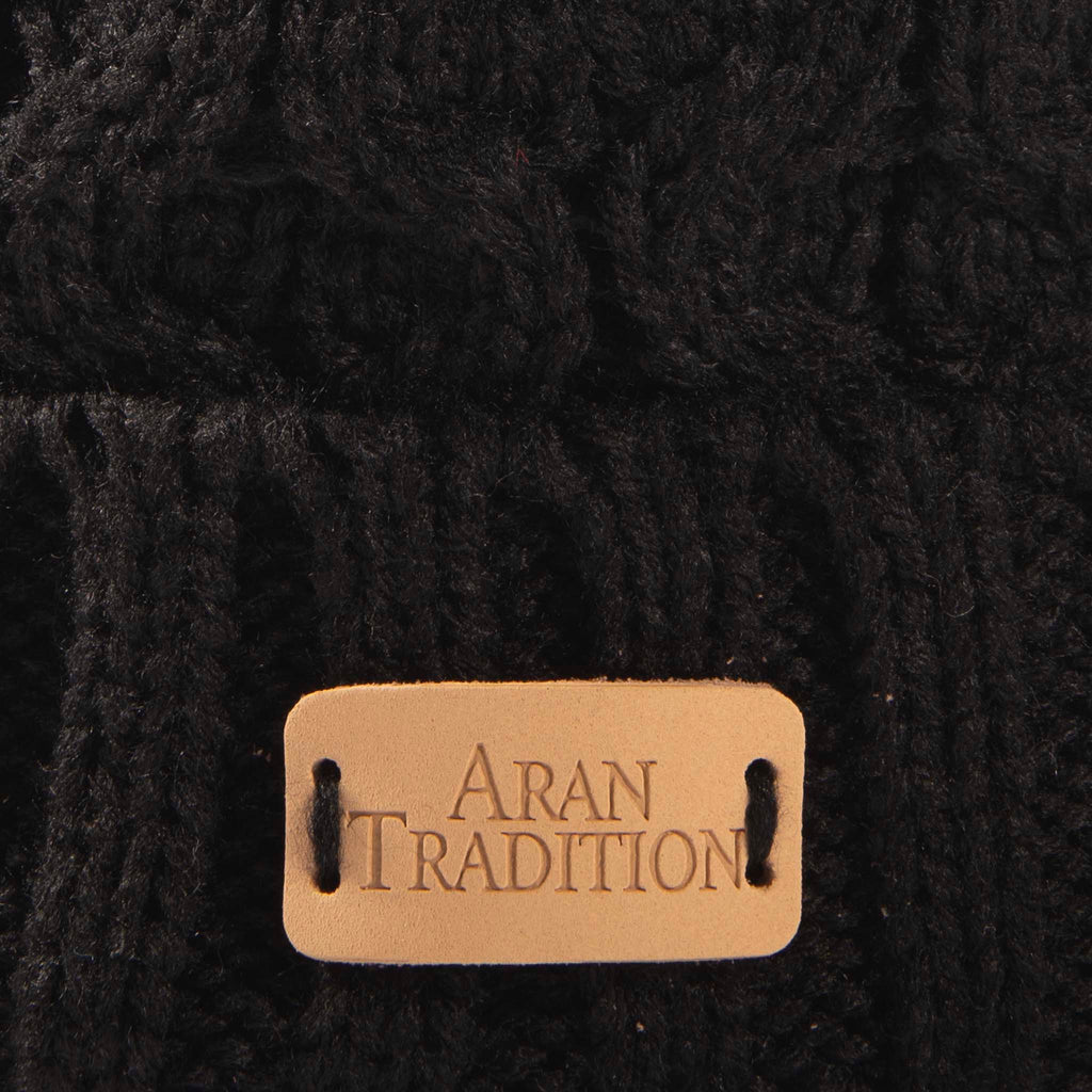 Aran Cable Knit Beanie Hat | Traditional Honeycomb Design