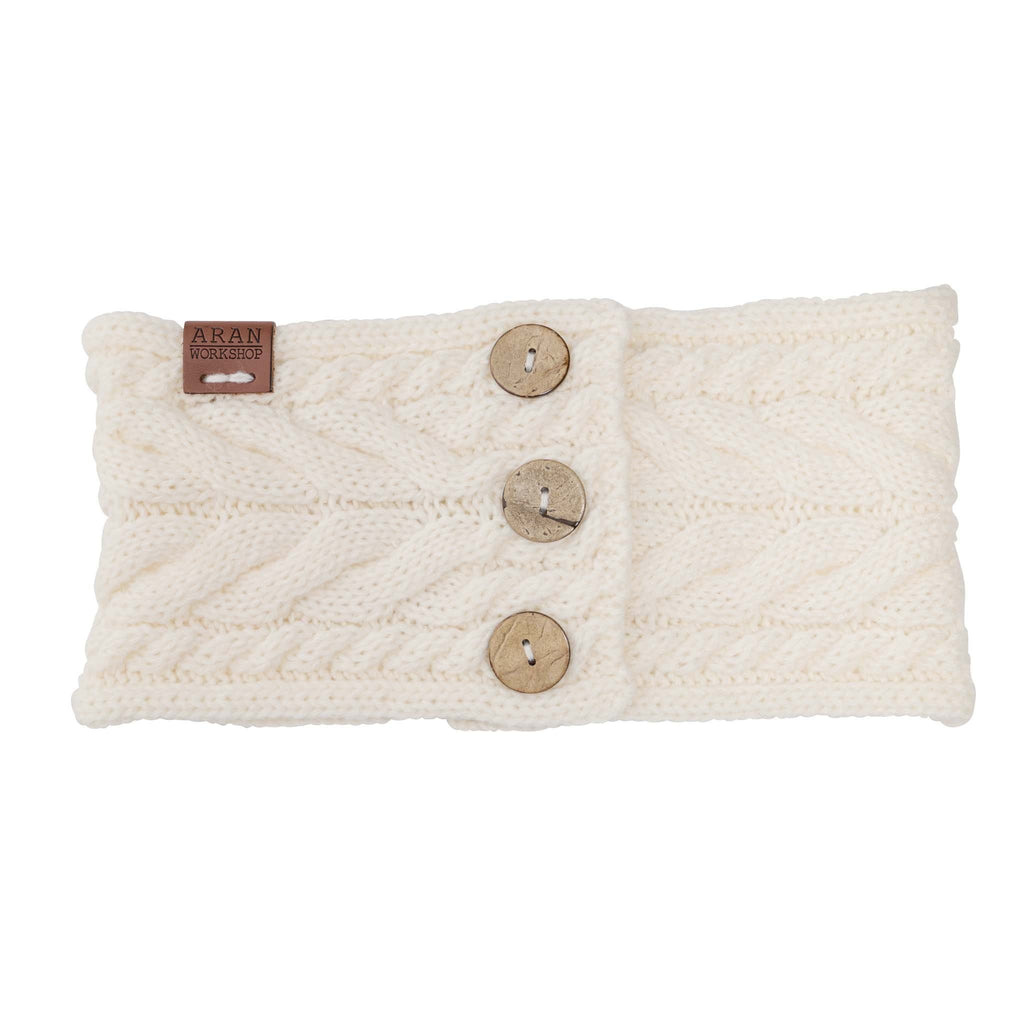 Shop the Aran Button Headband | Cable Knit with Button Detail