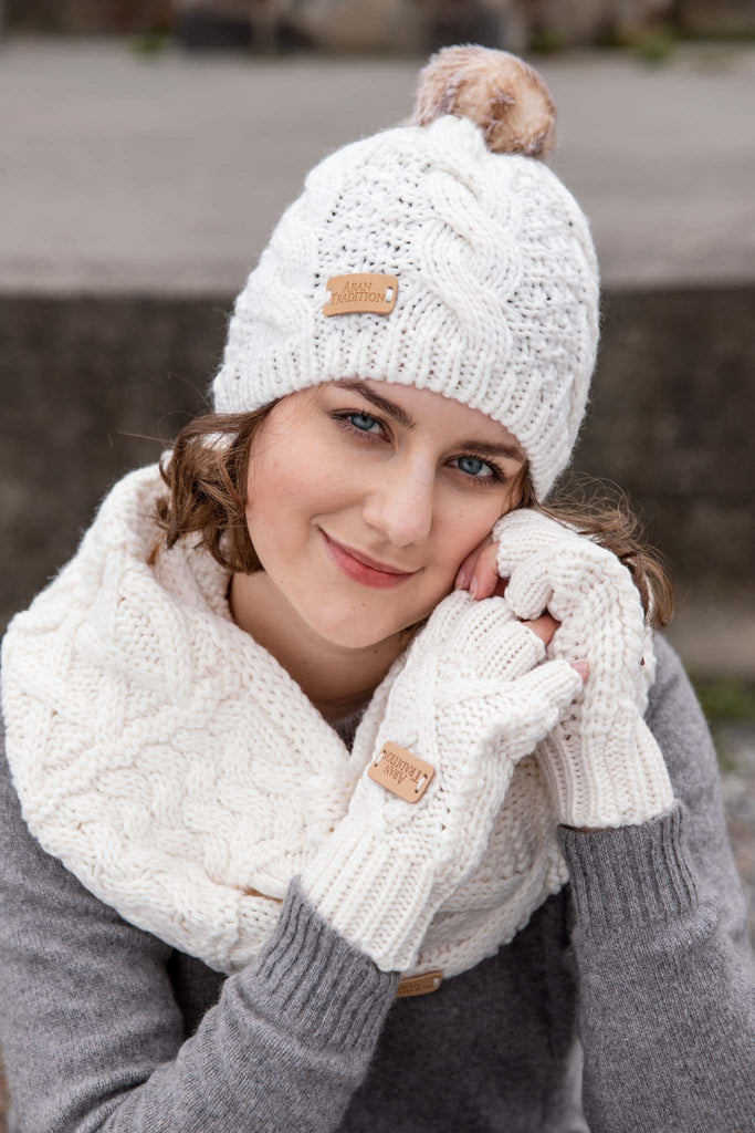 Shop the Stylish Aran Cable Tammy Hat with Faux Fur Trim