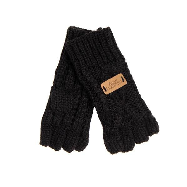 Aran Classic Cable Fingerless Gloves | Soft Cozy Knit Design