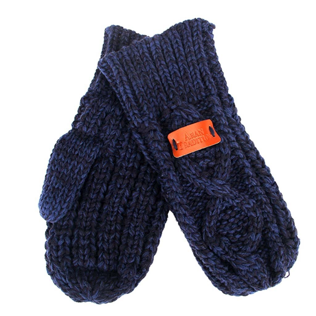 Stay Cozy & Chic with Aran Cable Knit Mittens | Diamond Cable Design