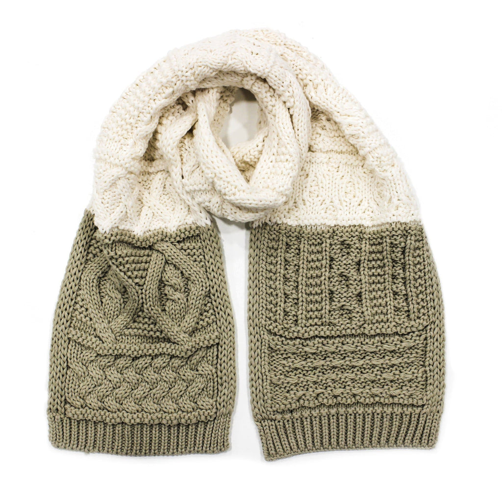Elevate Your Winter Look with Aran Cable Knit Colour Block Scarf