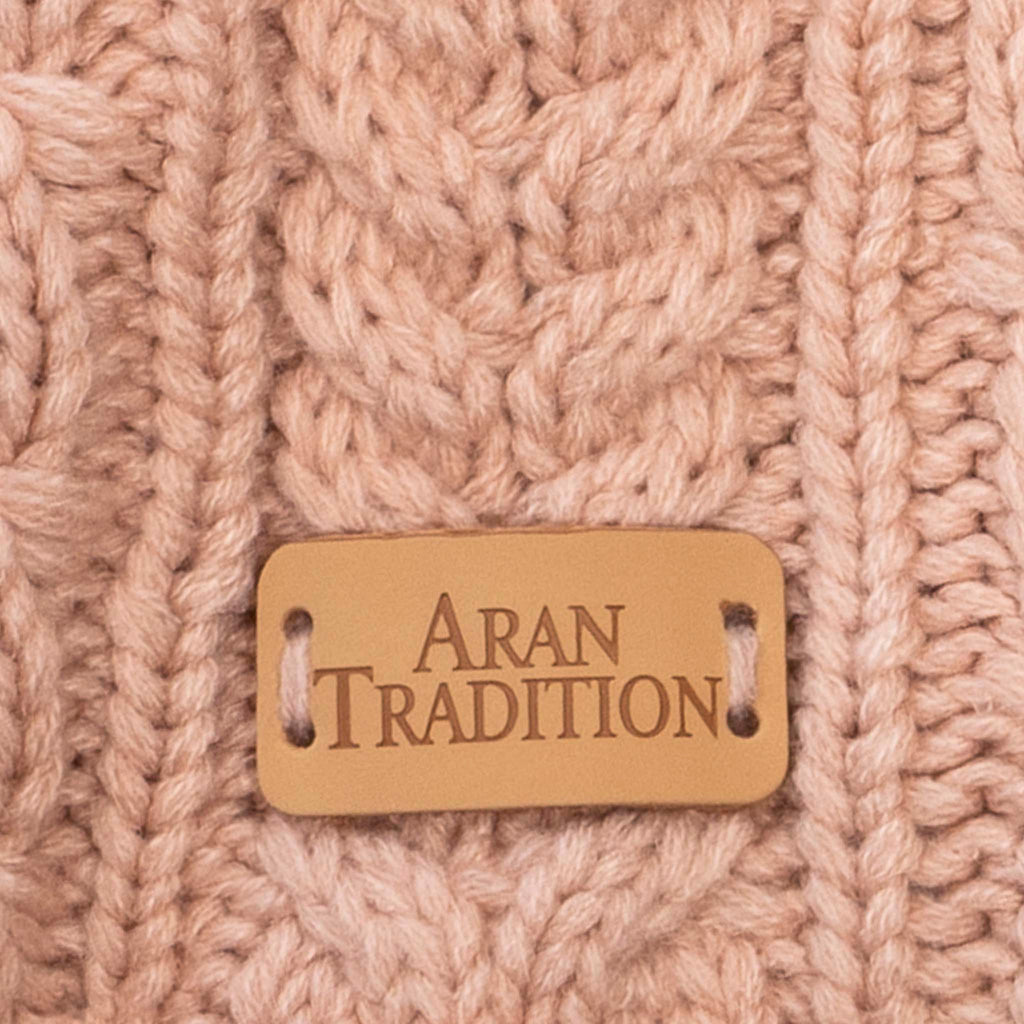 Blush pink Button Wrap Scarf close up label
