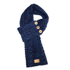 Navy Button Wrap Scarf 