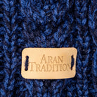 Navy Button Wrap Scarf Close up