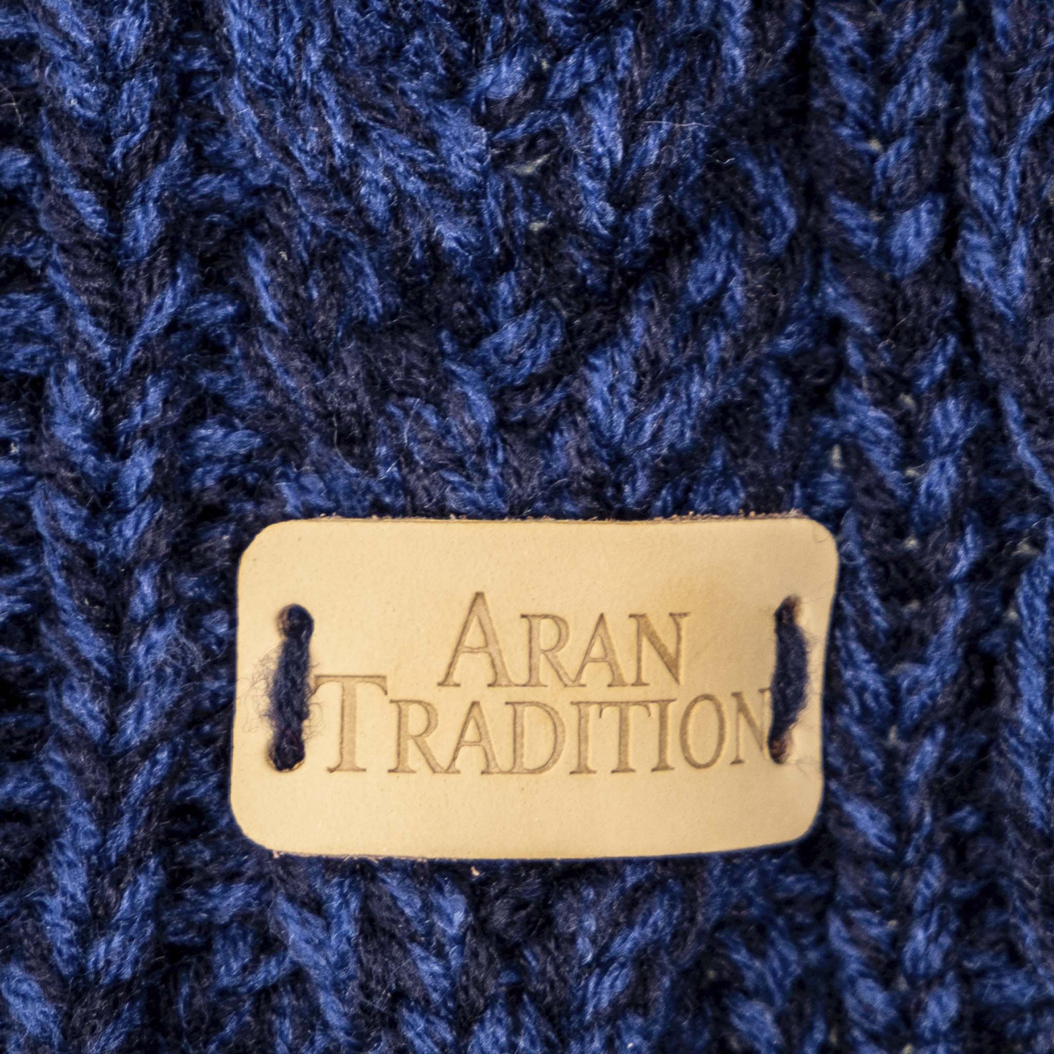 Navy Button Wrap Scarf Close up