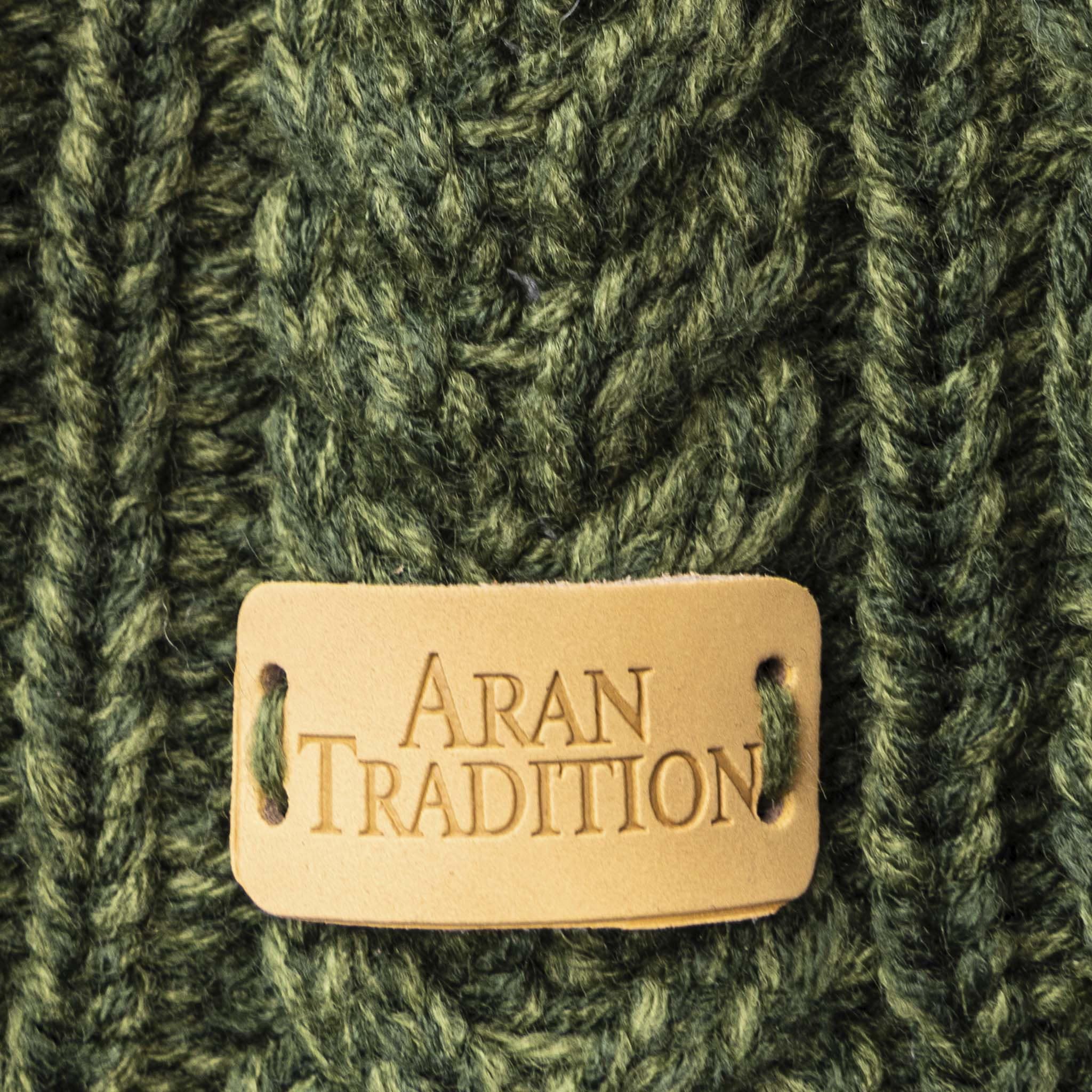 Dark Green Button Wrap Scarf Close up