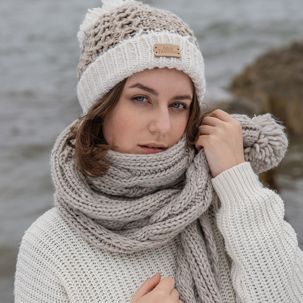 Aran Traditions Cable Knit Scarf: Timeless Warmth and Style