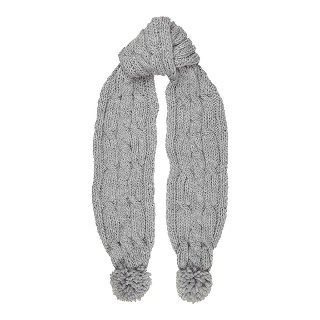 Elevate Your Winter Style with Aran Cable Knit Pom Pom Scarf