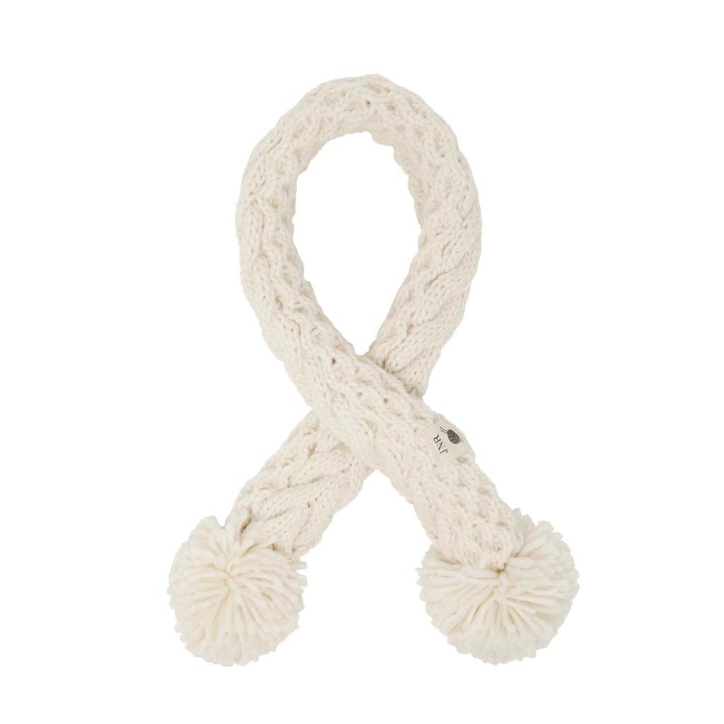 Aran Junior Sparkle Cable Big Yarn Pom Scarf | Winter Accessories