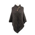 Aran Cable Knit Button Poncho | Chunky Aran Cable Design