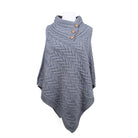 Aran Cable Knit Button Poncho | Chunky Aran Cable Design