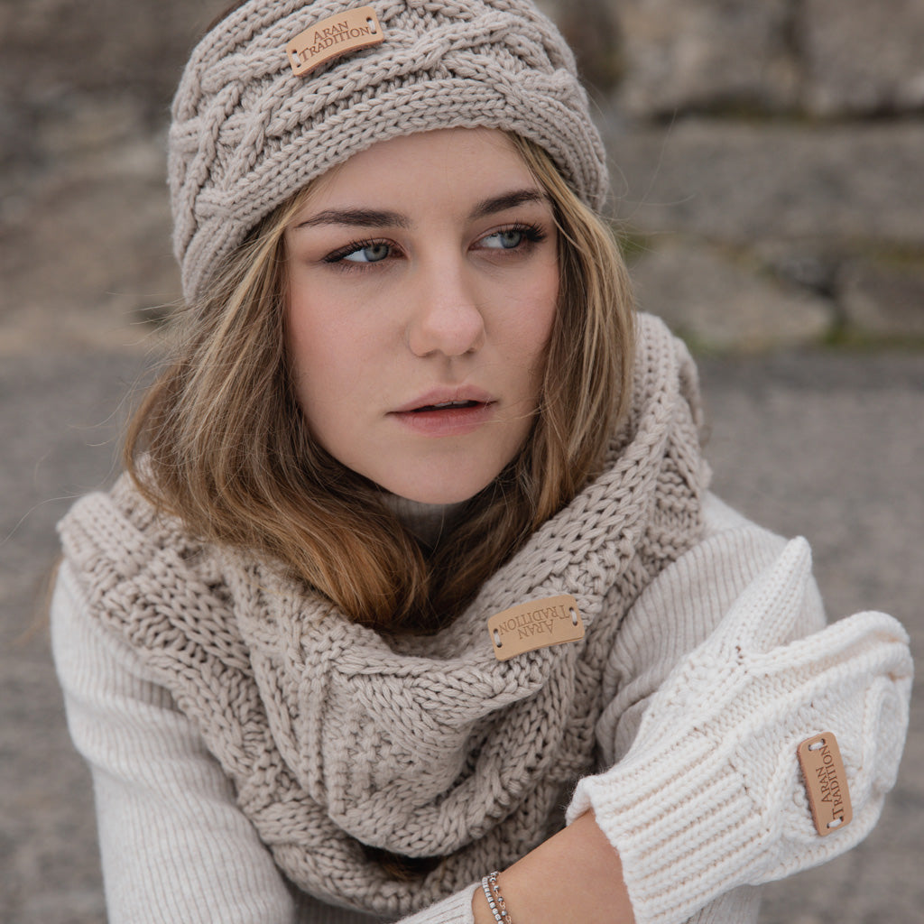 Aran Cable Knit Snood, Chunky Multi-Cable Design